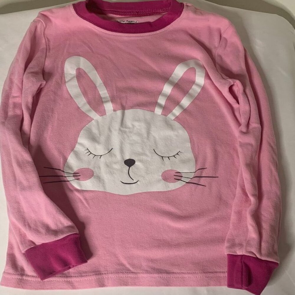 LITTLE PAJAMA, BUNNY PRINT 100% SOFT COTTON SIZE 8 PINK AND WHITE